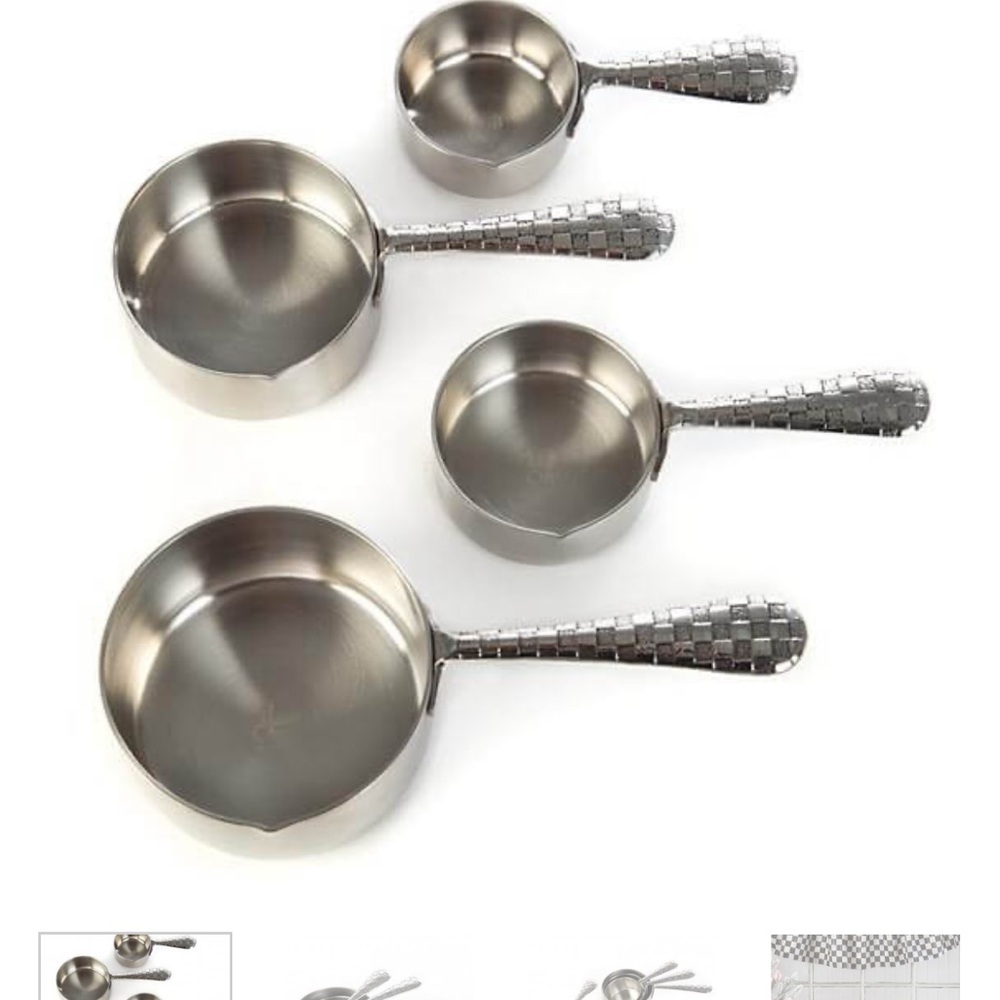 Mackenzie-Childs Stainless Steel Measuring Cups Set NWT